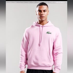 NWT Lacoste Unisex Large Croc Hoodie Pink M